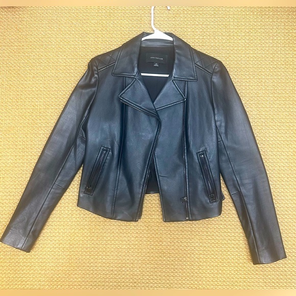 Ann Taylor Jackets & Blazers - Ann Taylor Faux Black Leather Jacket; Size XS